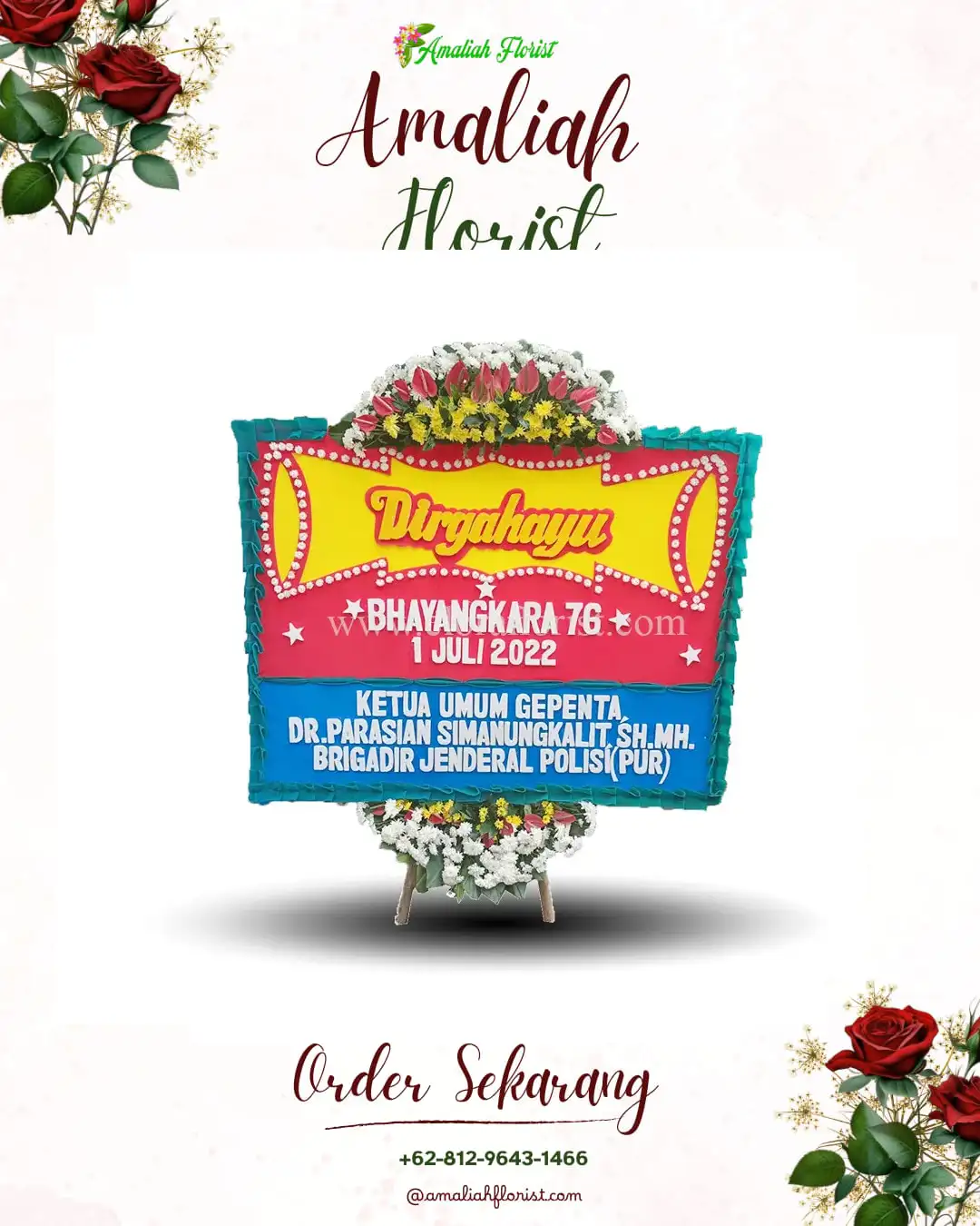 Papan Bunga HUT Ulang Tahun Benda Baru